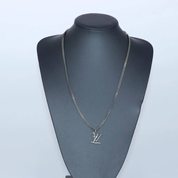 LOUIS VUITTON LV Wood Necklace metal Dark Silver MP2818 LV Auth 87375 - Picture 14 of 15